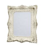 Baroque Antique White Rectangular French Mirror